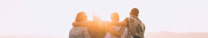 backlit dawn foggy friendship