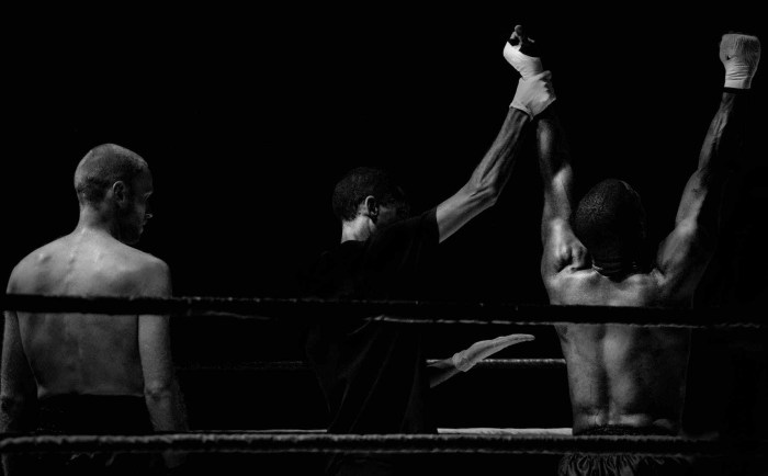 black and white sport fight boxer