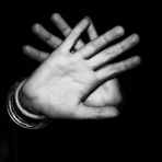 hands black and white fingers palm
