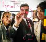 group of people in a discussion